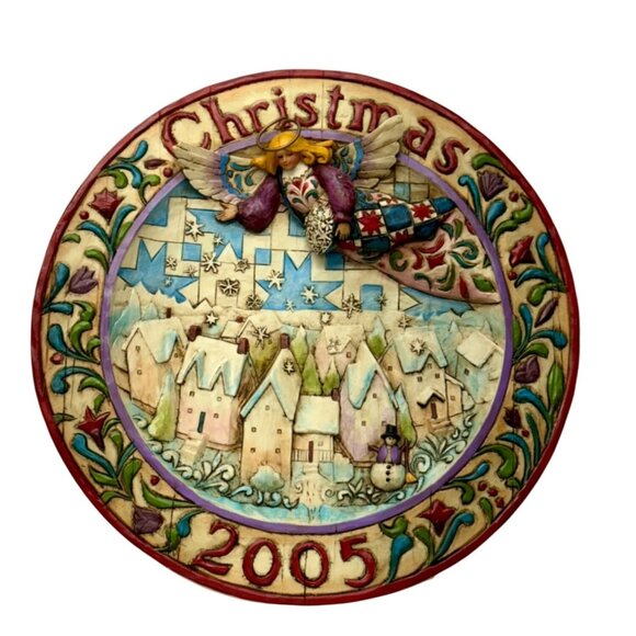 Jim Shore Heartwood‎ Creek 2005 Christmas 8”  Plate Sowing Joy Collectible Angel - Picture 1 of 13